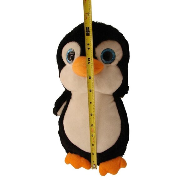 Kellytoy Black White Penguin Plush Stuffed Animal Toy With Glitter Eyes 12.5 in - Picture 5 of 7